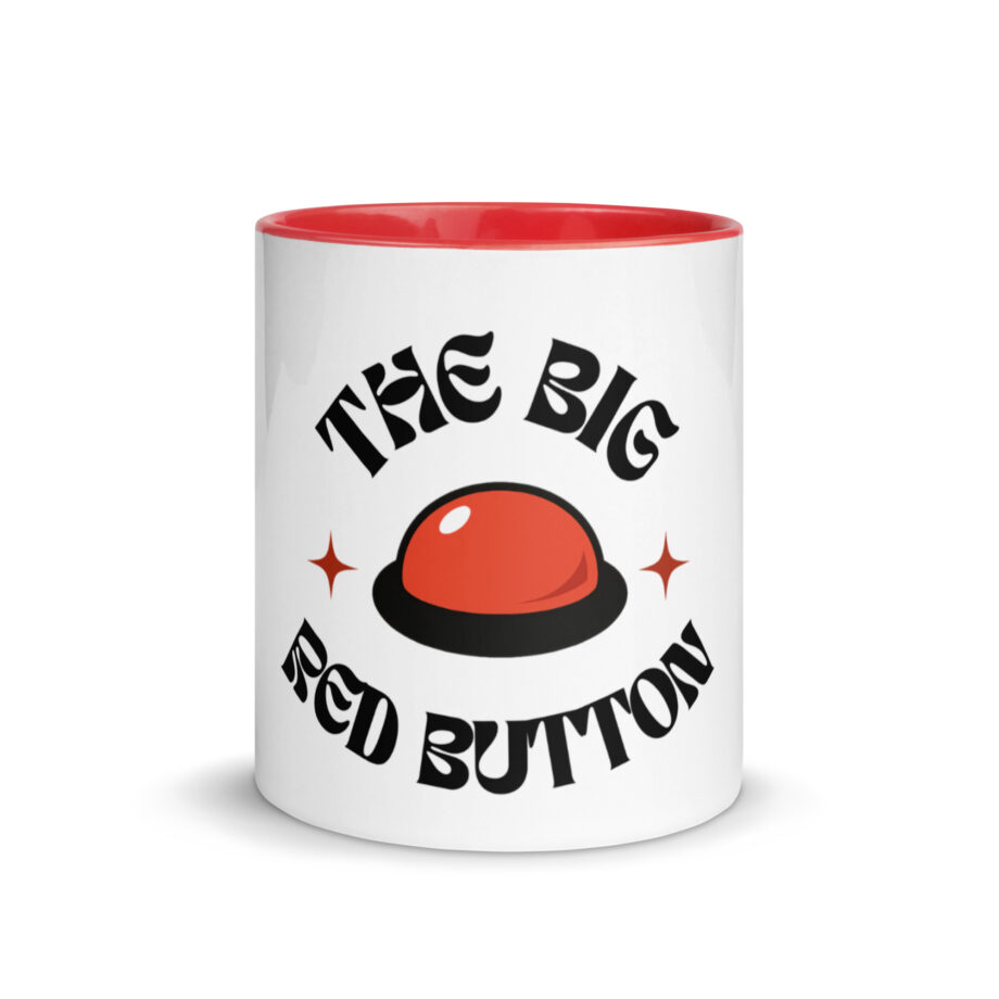 The Big Red Button Mug with Red Inside