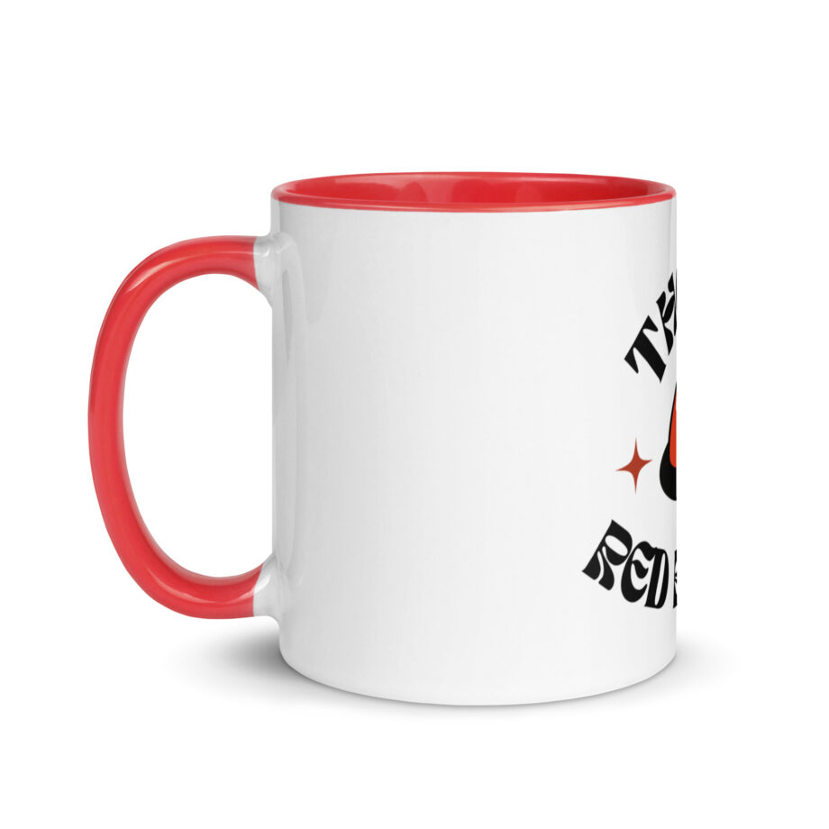 The Big Red Button Mug with Red Inside